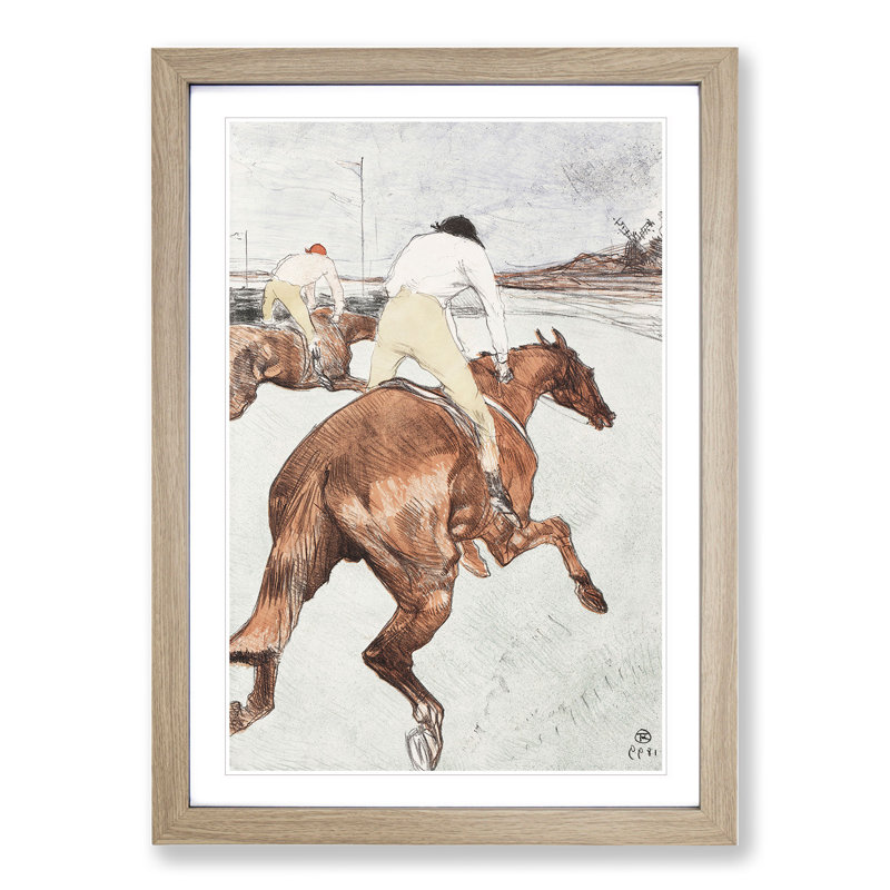 The Jockey by Henri de Toulouse-Lautrec - Picture Frame Painting, Oak, 65cm H x 48cm W x 2cm D