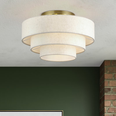 Holliman Manorwood 4 Light Antique Brass Extra Large Semi-Flush