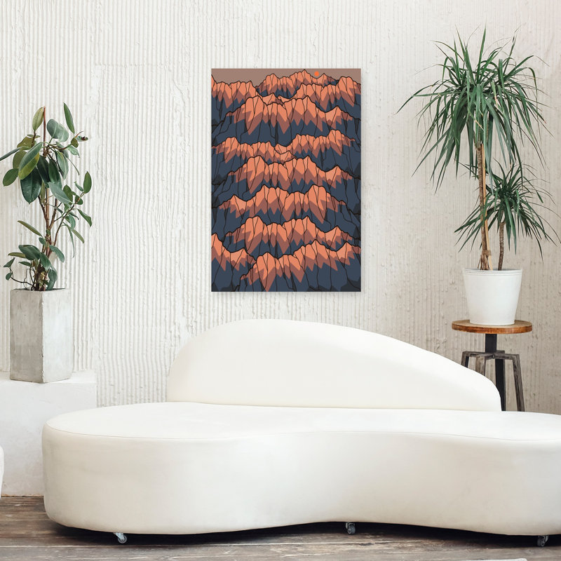 Les montagnes Rocheuses, art mural contemporain abstrait montagne, H 36 po x l 24 po