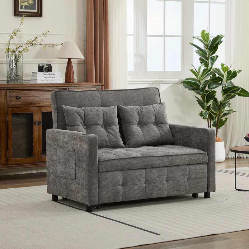 3-in-1 Convertible Sleeper Chair with Adjustable Backrest, USB Ports, and Side Pockets, Perfect for Small Spaces and Multi-Function Use