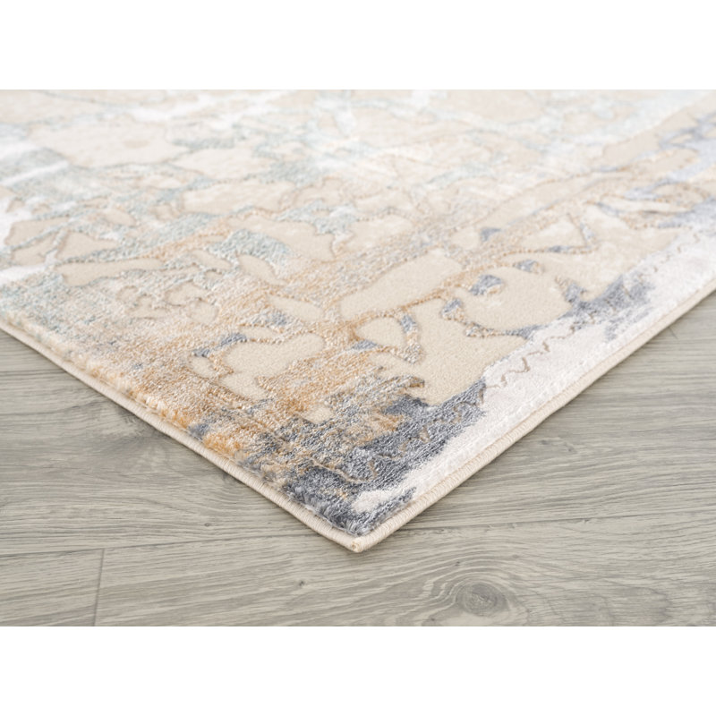 Tapis décoratif abstraite beige Delgado, Rectangle 8 pi x 11 pi