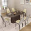 63 "Medieval Modern Style MDF Dining Table And PU Dining Chair. Assemble Desktop And Black Metal Leg Dining Chair Set, Suitable For Home&Kitchen-1635696087-1635696086-1635696085