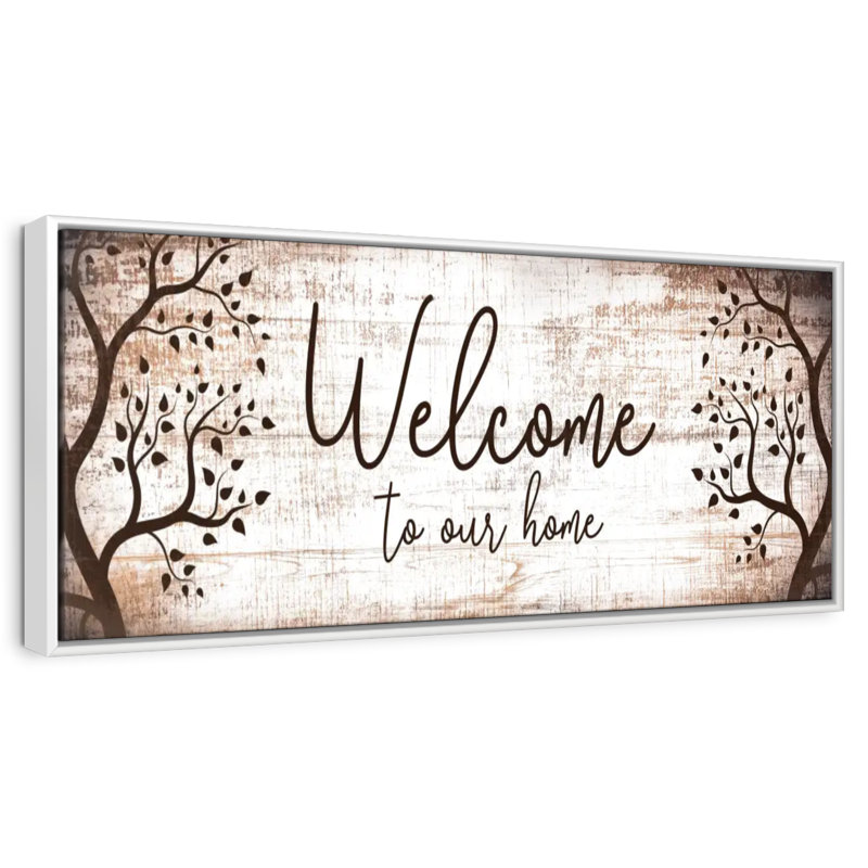 Bienvenue chez nous, typographie I, Cadre flottant blanc, 31 po x 11 po