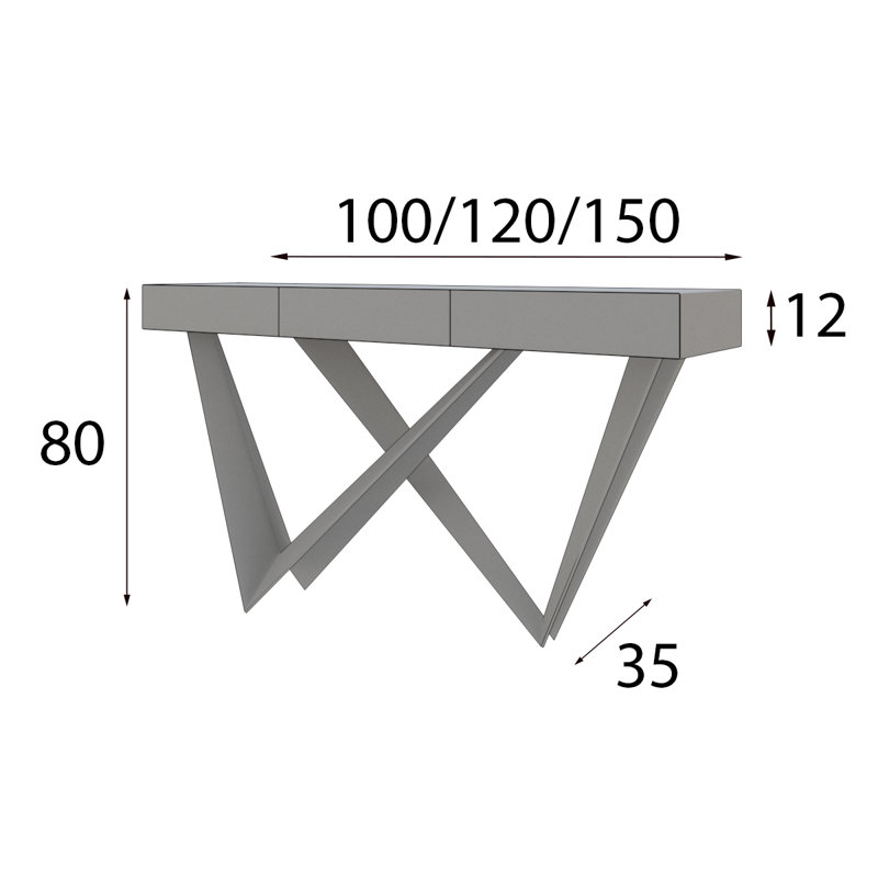 Console Table, 31.5" H x 78.74" W x 13.78" D