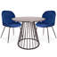 Bosley Beech Round Solid Wood Top Metal Base Dining Table-382877660