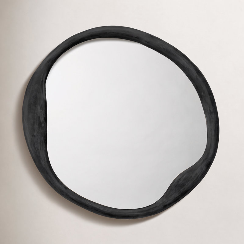 Organic Aluminum, Manufactured Wood Irregular Mirror, Black