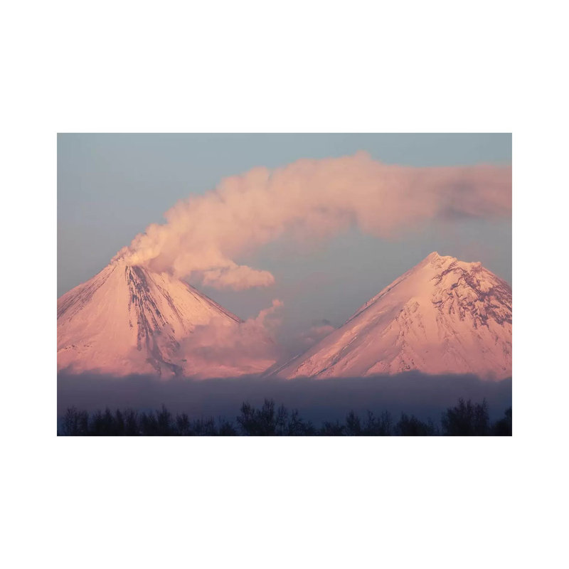 Eruption Of Kliuchevskoi Volcano, Kamchatka, Russia I by Richard Roscoe - Wrapped Canvas Print, 20.32 cm H x 30.48 cm W