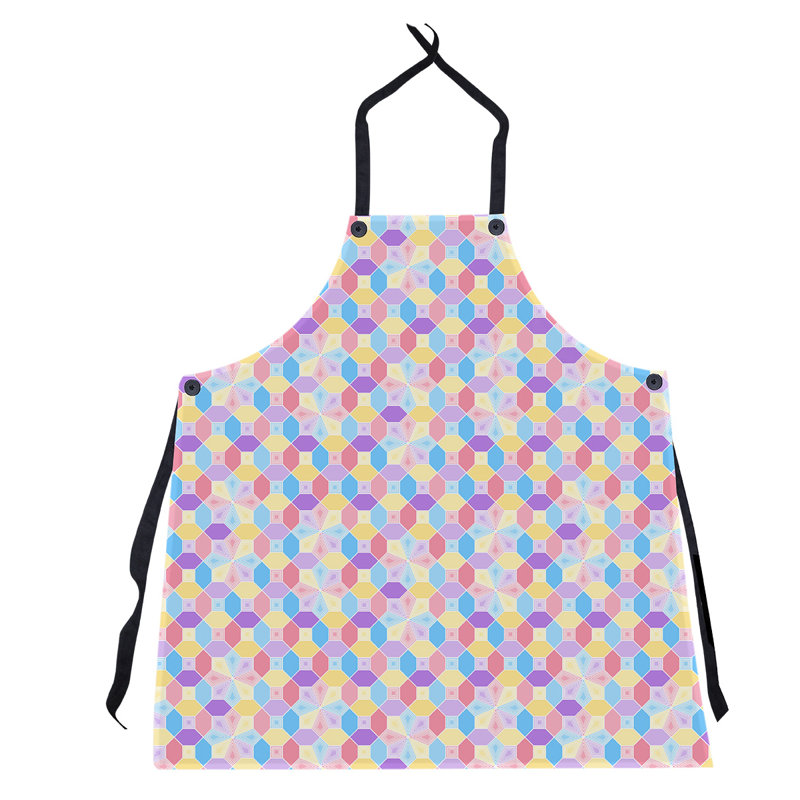 Tablier à motif de verre coloré, Rose-bleu / jaune