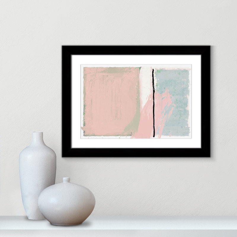 Estampe « Pastel Opulance » de Casa Fine Arts, Blanc, Cube noir encadré, H 18,5 po x l 24,5 po x P 1,25 po