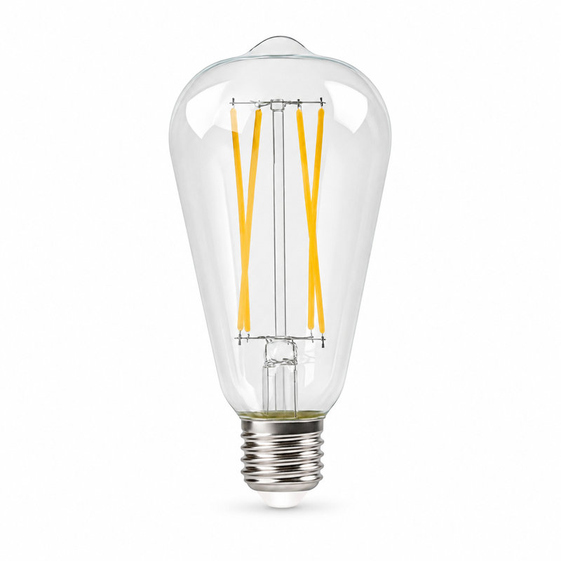 Paquet de 18 ampoules à DEL Edison ST58 E26, 6W 60W, 2700K, blanc chaud, ampoules à filament en verre transparent