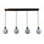 Éclairage pour îlot 4 lumières Rickey - noir - laiton brossé - verre-412994854