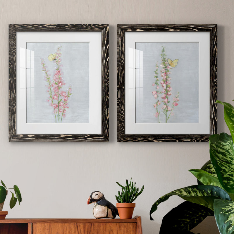 Foxglove Garden I - ensemble de 2 reproductions, H 24 po x l 36 po x P 1,5 po, H 31,5 po x l 47 po x P 1,5 po, Blanc