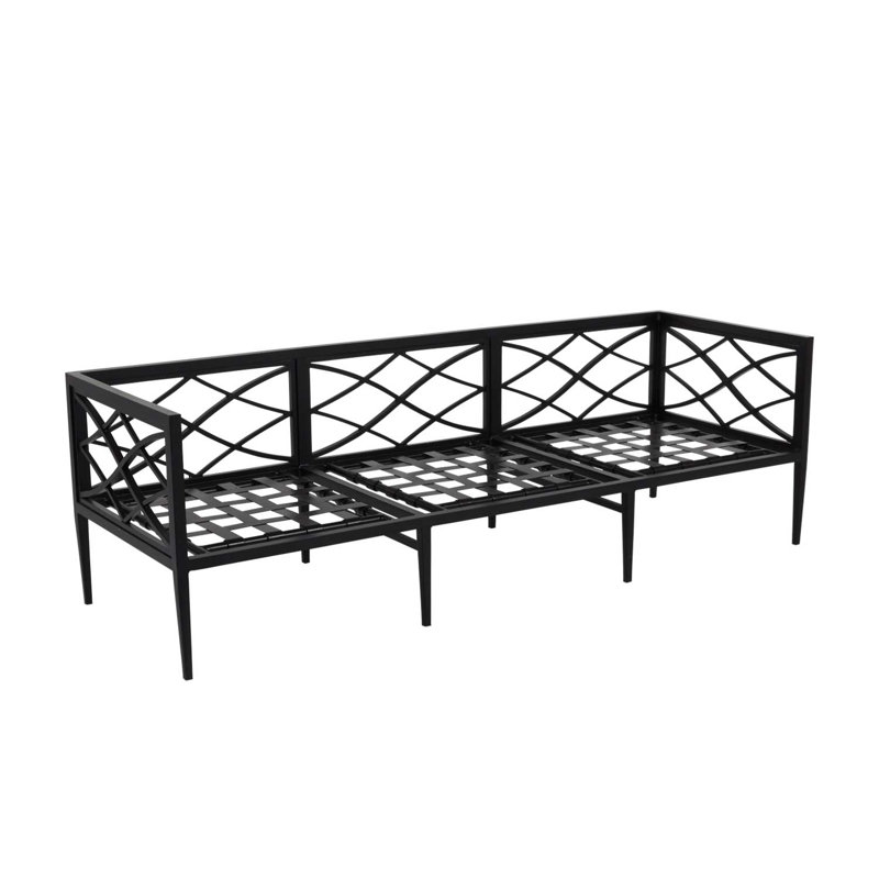 Elegante Aluminum Sofa - Midnight, Midnight, Verona Silver Sunbrella®, Welt