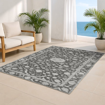 Tapis gris d'intérieur et d'extérieur Tabriz