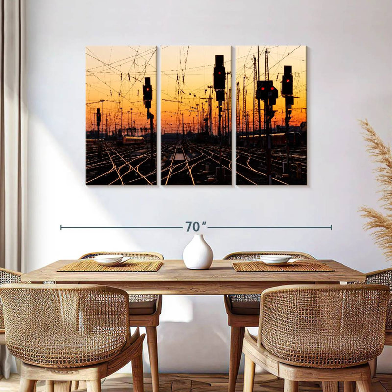 Lilie Train Tracks At Sunset, 36" H x 57" W