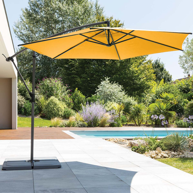 Aholah 300cm Tilt Cantilever Parasol, Mustard Yellow