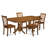 5 Piece Modern Dining Table Set Includes a Rectangle Wooden Table with Butterfly Leaf and 4 Kitchen Dining Chairs, Saddle Brown-48646206