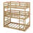 Twin Over Twin Over Twin Rubber Wood Triple Bunk Bed – Two Built-In Ladders, Guardrails & Detachable Design-1434985114