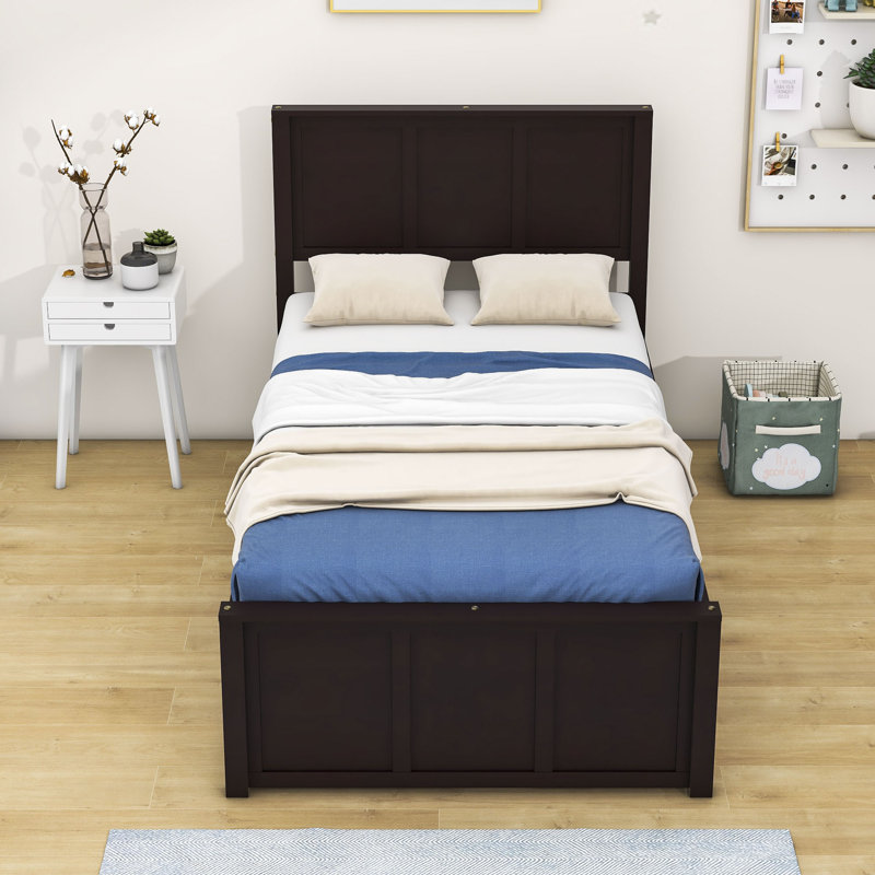Lit plateforme simple en bois, Espresso
