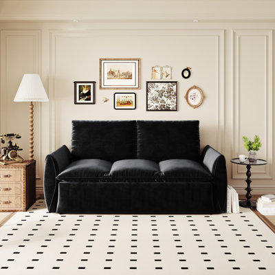 21 oreillers et couvertures inclus, lit convertible en velours de 70,9 po à 3 po, canapé-lit à conversion facile avec rembourrage en mousse