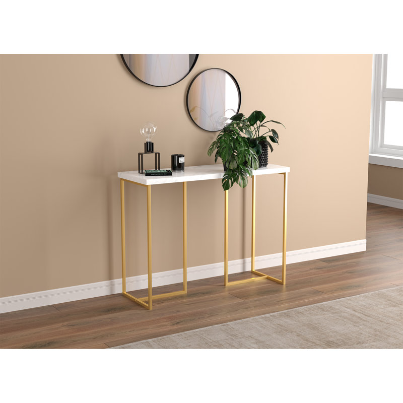 Console de 39,5 po Braiya, Or, Marbre