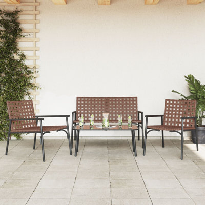 Wicker 4 - Person Garden Lounge Set