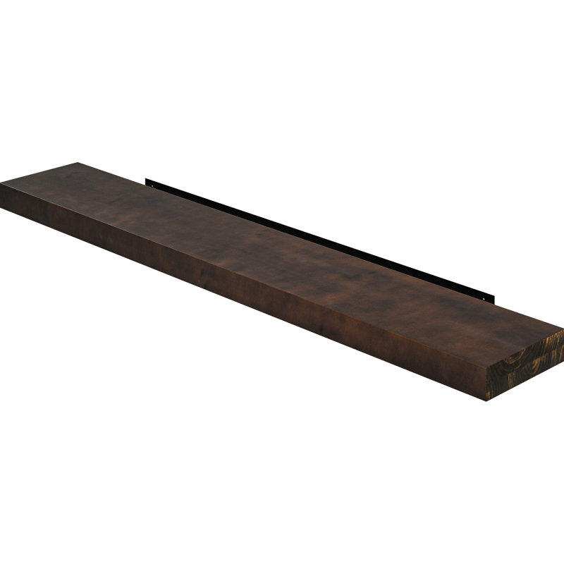 Tablette de foyer noyer brun - support en métal de 48 po fabriqué à la main en bois de sapin massif pour montage simple