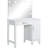 Vanity In White And Dark Grey With Lighting, Stool, Drawer Concealed Side Cabinet, 36 Inches Wide, 19 Deep, 51.65 Tall