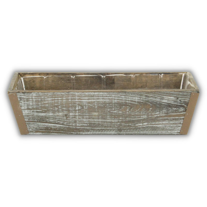 Boîte à fleurs en acier Georgie, 3,75" H x 14,25" L x 5" D