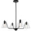 Luminaire suspendu contemporain noir mat avec 4 lumières 30 po Avec-123354993-123354995
