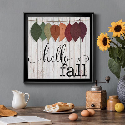 «Hello Fall», reproduction d'art textuel sur toile encadrée