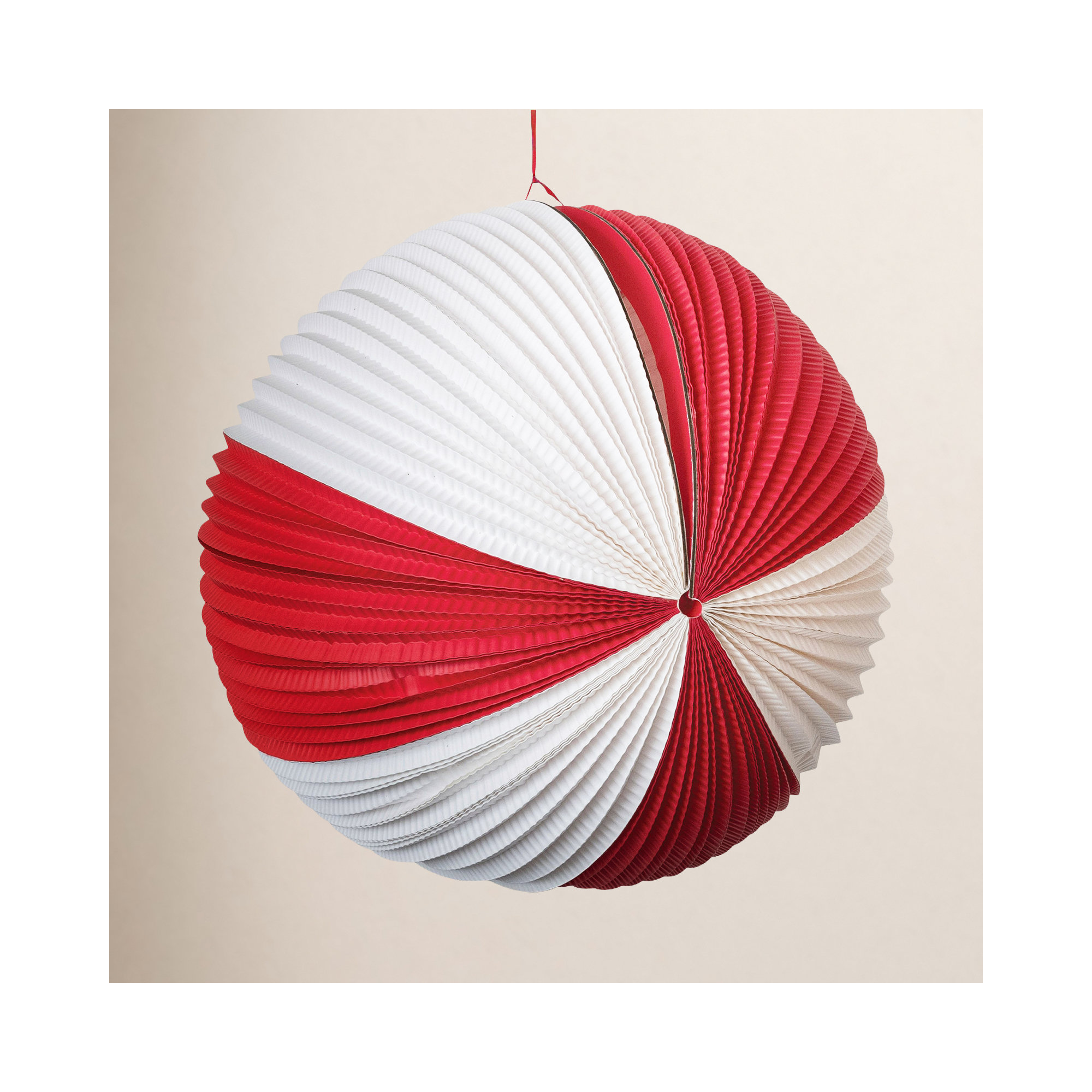 The Holiday Aisle Red and White Ball Ornament, 12" H x 12" W x 12" D