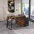 L-Shaped Metal Base Computer Desk