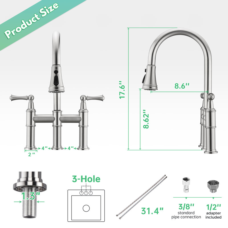 Robinet de cuisine KPAida, Nickel brossé