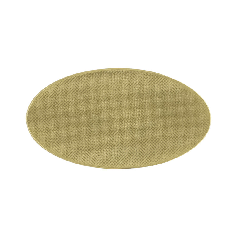 Bijou Grata Collection Pull 3-3/4 Inch x 1-78 Inch Oval, Brushed Golden Brass