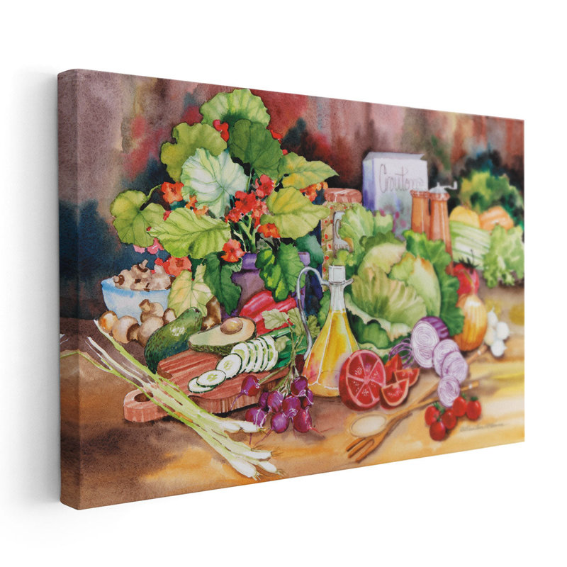 Garden Salad - reproduction d'art sur toile, H 12 po x l 18 po