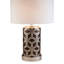 Grande lampe de table 29,5 "en polyrésine tissée argentée