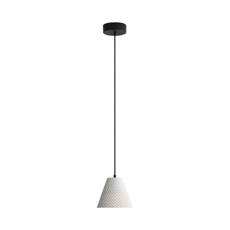 Traub 10" LED Pendant in Cement, White