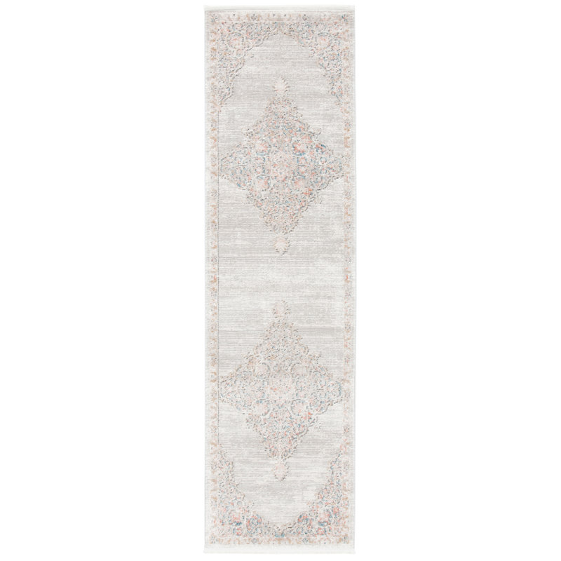Tapis oriental gris / rose Sandtoft, Tapis de couloir 2 pi 2 po x 6 pi