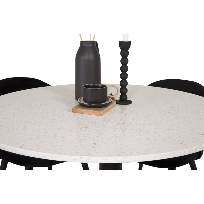 Withernsea 4 - Person Dining Set, White, Black