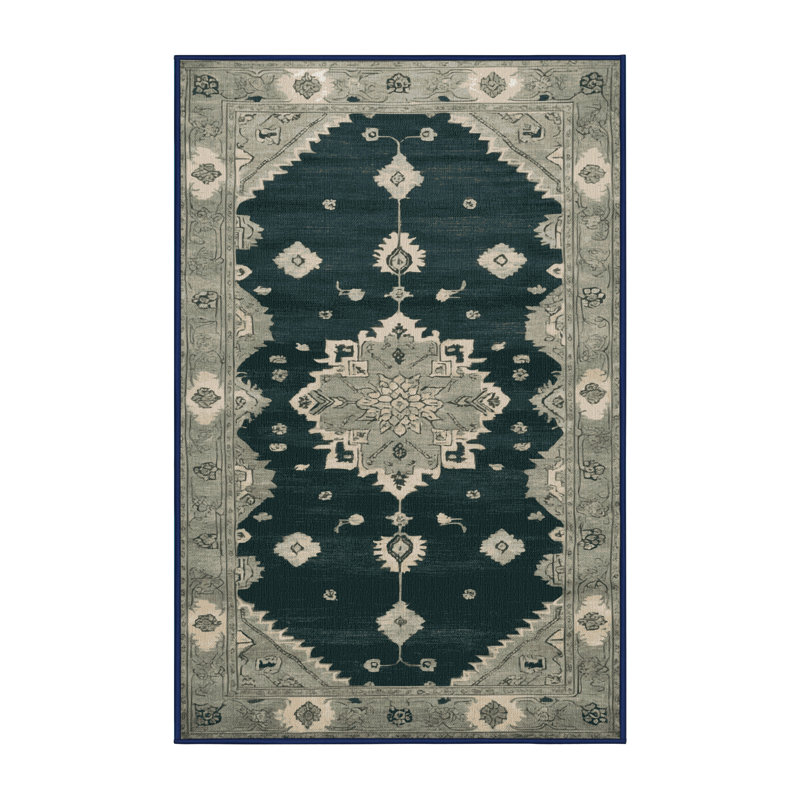 Tapis bleu lavé à la machine