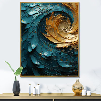 Majestic Motion Teal Spiral sur toile