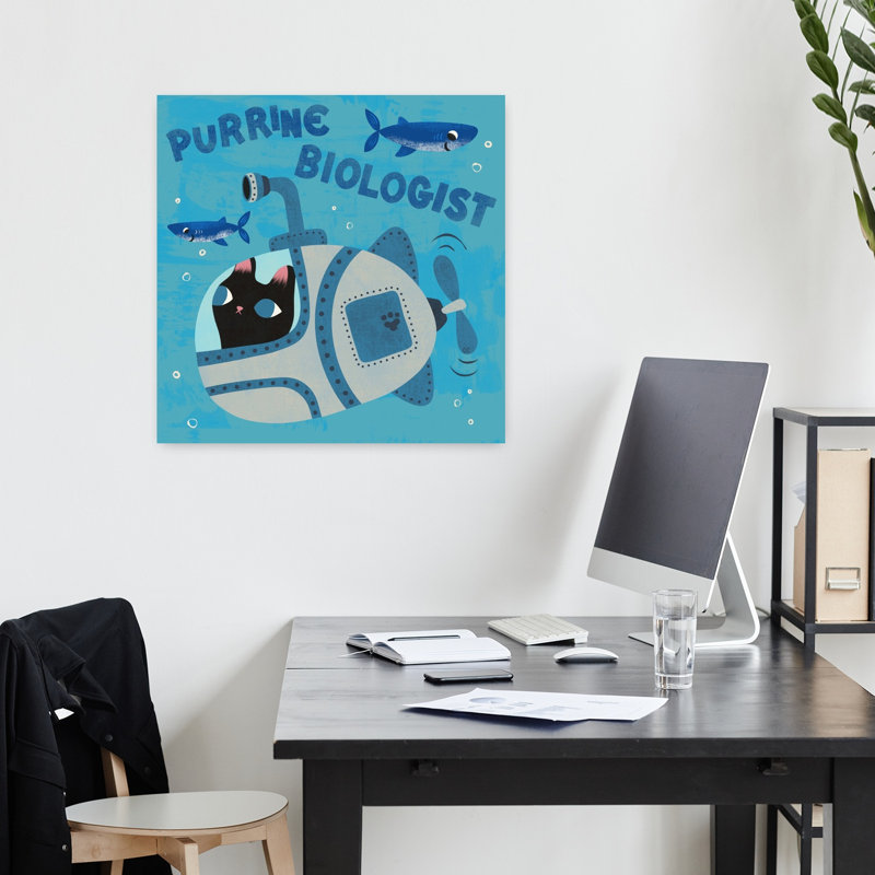 Art contemporain, art de plage, poisson chat, H 18 po x l 18 po