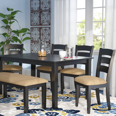 Alexa-Mae 6 - Person Solid Wood Top Four Leg Dining Set