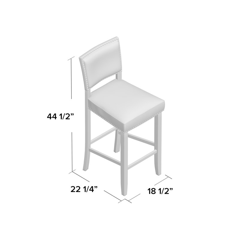 Tewksbury Upholstered Counter Stool with Solid Wood Frame, Brown