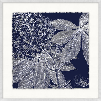 Transitional Leaf Composition On Navy 1 Print