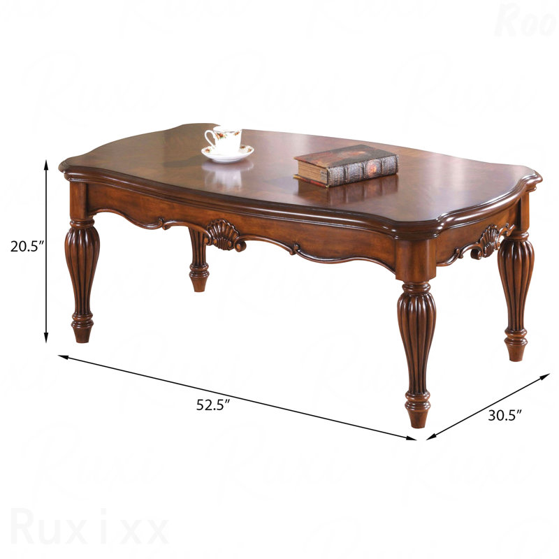 Cherry Rectangle Coffee Table With Turned Legs