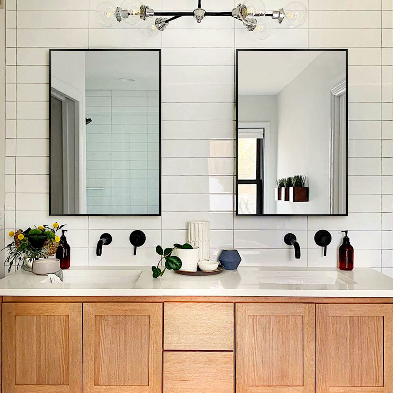 Eppinger 36" × 24" Bathroom/Vanity 2 Mirrors, Black