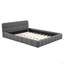 Lit plateforme tapissier avec tissu épais, lit au sol avec structure solide-833335304