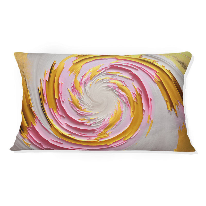 Coussin décoratif rose avec aquarelle abstraite I - Abstract Spirals